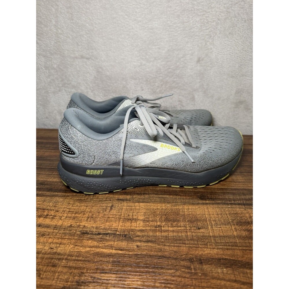 Brooks Ghost 16 Primer Gray Lime Running Shoes Men's Athletic Training Size 9.5D